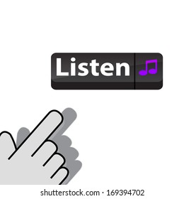 mouse click on the button listen 