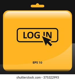 mouse click on log in icon. vector illustration