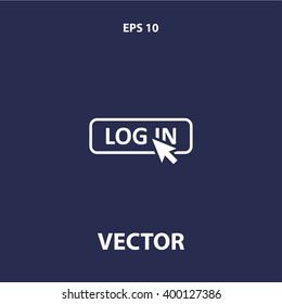 mouse click on log in icon. vector eps10 icon
