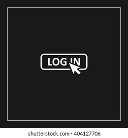 mouse click on log in icon. vector illustration