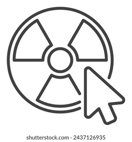 Mouse Click on Radiation symbol vector concept icon or symbol in outline style
