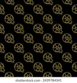 Mouse Click on Radiation symbol vector concept seamless pattern in outline style