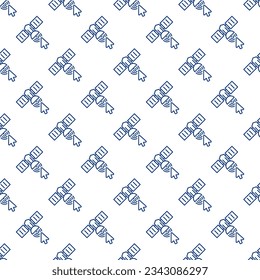 Mouse Click on Satellite vector concept thin line seamless pattern
