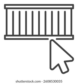Mouse click on Shipping Container vector symbol in line style design