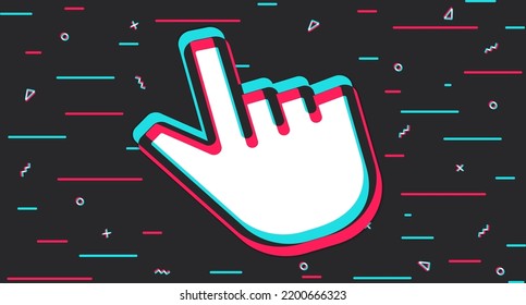 Mouse click, pointer, cursor. Dark background with mouse pointer. Vector illustration