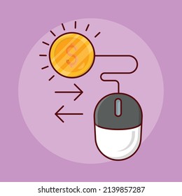 haga clic con el ratón en Ilustración vectorial en un fondo transparente.Símbolos de calidad premium. icono plano de línea vectorial para el concepto y el diseño gráfico.