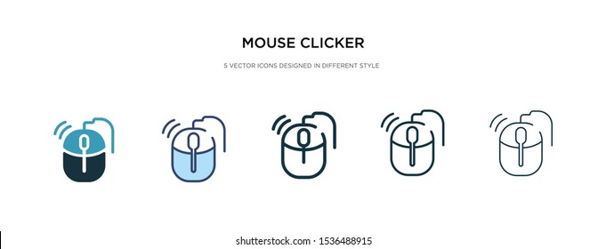 mouse clicker icon in different style vector illustration. two colored and black mouse clicker vector icons designed in filled, outline, line and stroke style can be used for web, mobile, ui