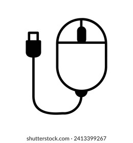 icono de clic de ratón con ilustración de material vectorial de fondo blanco