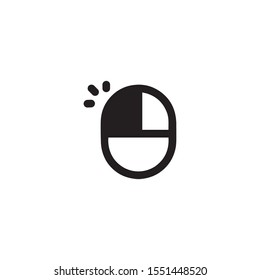 Mouse clicking flat icon illustration- vector