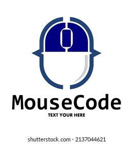 Mouse code vector logo template. This design use technology and developer symbol. Suitable for programmer business.
