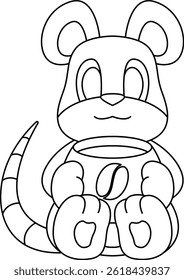 Mouse Coffee Cup Animal Vector Graphic Art Illustration