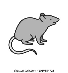 Mouse color icon. Rat. Isolated vector illustration