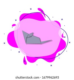 Mouse colored origami style liquid bacdge icon. Simple color vector of oriqami animals icons for ui and ux, website or mobile application