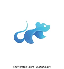 Vector de diseño de logotipo colorido del ratón