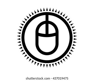 mouse computer black circle cursor device hardware laptop computer image icon vector