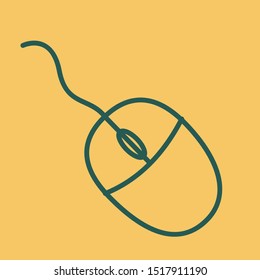Mouse computer in flat design