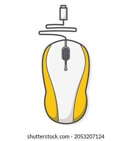 Mouse computer flat design front view
