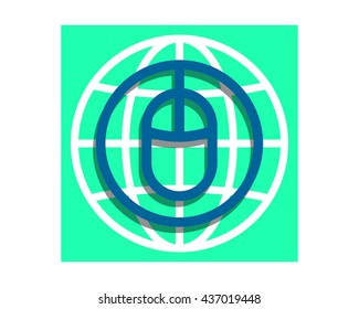 mouse computer globe circle cursor device hardware laptop computer image icon vector
