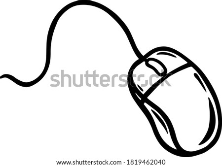 mouse computer graphic black and white vector