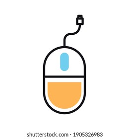 mouse computer hardware line and fill style icon vector illustration design