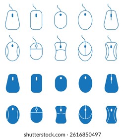 Mouse computer icon isolated on white background. Illustration of mouse with cable, mouse icon vector . 