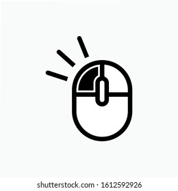 Mouse Computer Icon. Left Click. Laptop Device Symbol. Applied for Design, Presentation, Website or Apps Elements - Vector.
