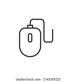 vector de diseño de contorno de icono del equipo del ratón. aislado en fondo blanco