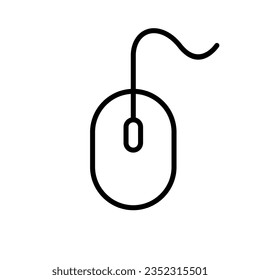 mouse computer laptop line icon vector design template and ilustration with editable stroke