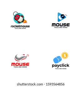 Mouse Computer Logo Design Vector