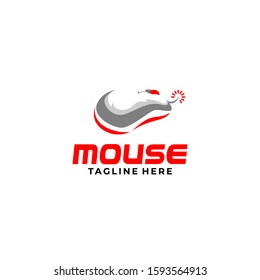 Mouse Computer Logo Design Vector
