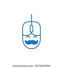 mouse computer mascot logo design vector