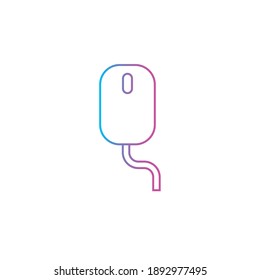 ilustración vectorial de estilo de línea de contorno del equipo de mouse