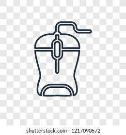 Mouse concept vector linear icon isolated on transparent background, Mouse concept transparency concept in outline style