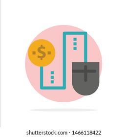 Mouse, Connect, Money, Dollar, Connection Abstract Circle Background Flat color Icon. Vector Icon Template background