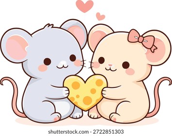 Maus Paar Valentine Vektorgrafik