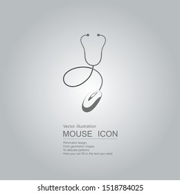 Mouse creative design. Isolated on grey background