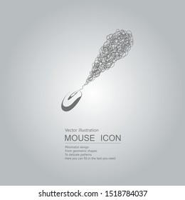 Mouse creative design. Isolated on grey background