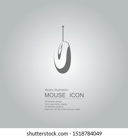 Mouse creative design. Isolated on grey background