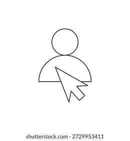 Seta do cursor do mouse clicando no avatar do perfil do usuário