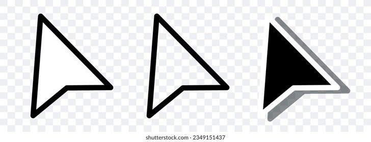Mouse cursor. Mouse arrow cursor. Computer Mouse click cursor. Vector clipart.
