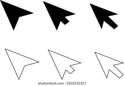 Mouse Cursor Arrows Black Flat And Outline