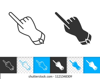 Mouse Cursor black linear and silhouette icons. Thin line sign of arrow. Click outline pictogram isolated on white, color, transparent background. Vector Icon shape. Mouse Cursor simple symbol closeup