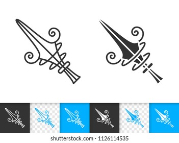 Mouse Cursor black linear and silhouette icons. Thin line sign of arrow. Click outline pictogram isolated on white, color, transparent background. Vector Icon shape. Mouse Cursor simple symbol closeup