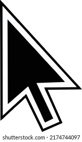 Mouse Cursor Black Vector Illustration outline 