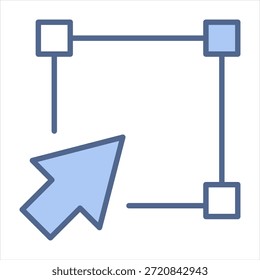 Cursor de ratón azul icono estilo Colección