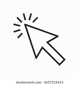 Mouse cursor click editable stroke outline icon isolated on white background flat vector illustration.