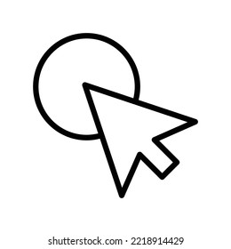 Mouse cursor click effect icon in black outline style