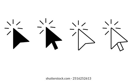 Mouse cursor click icon. Mouse pointer symbol. Choice arrow. Press button. Digital interface. Vector illustration.