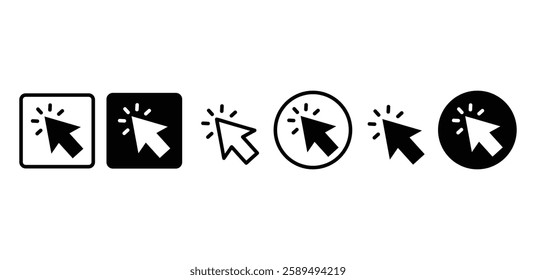 mouse cursor click icon symbol sign vector design black white color simple illustration sets