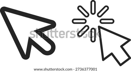 Mouse cursor click icons showing pointer navigation symbols for user interface design and digital interaction